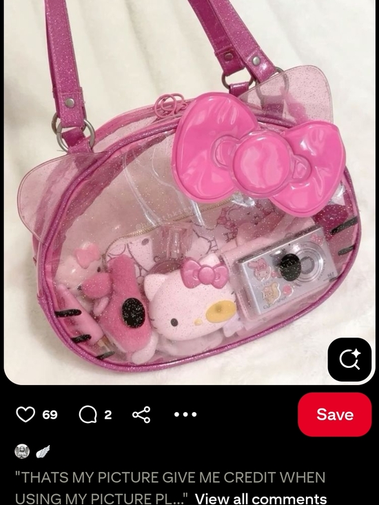 Pink clear Hello Kitty bag